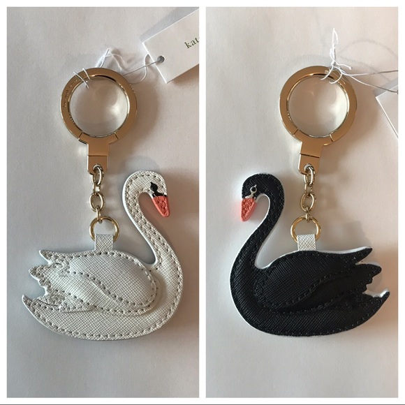 kate spade Accessories - Kate Spade Leather Swan Keychain
